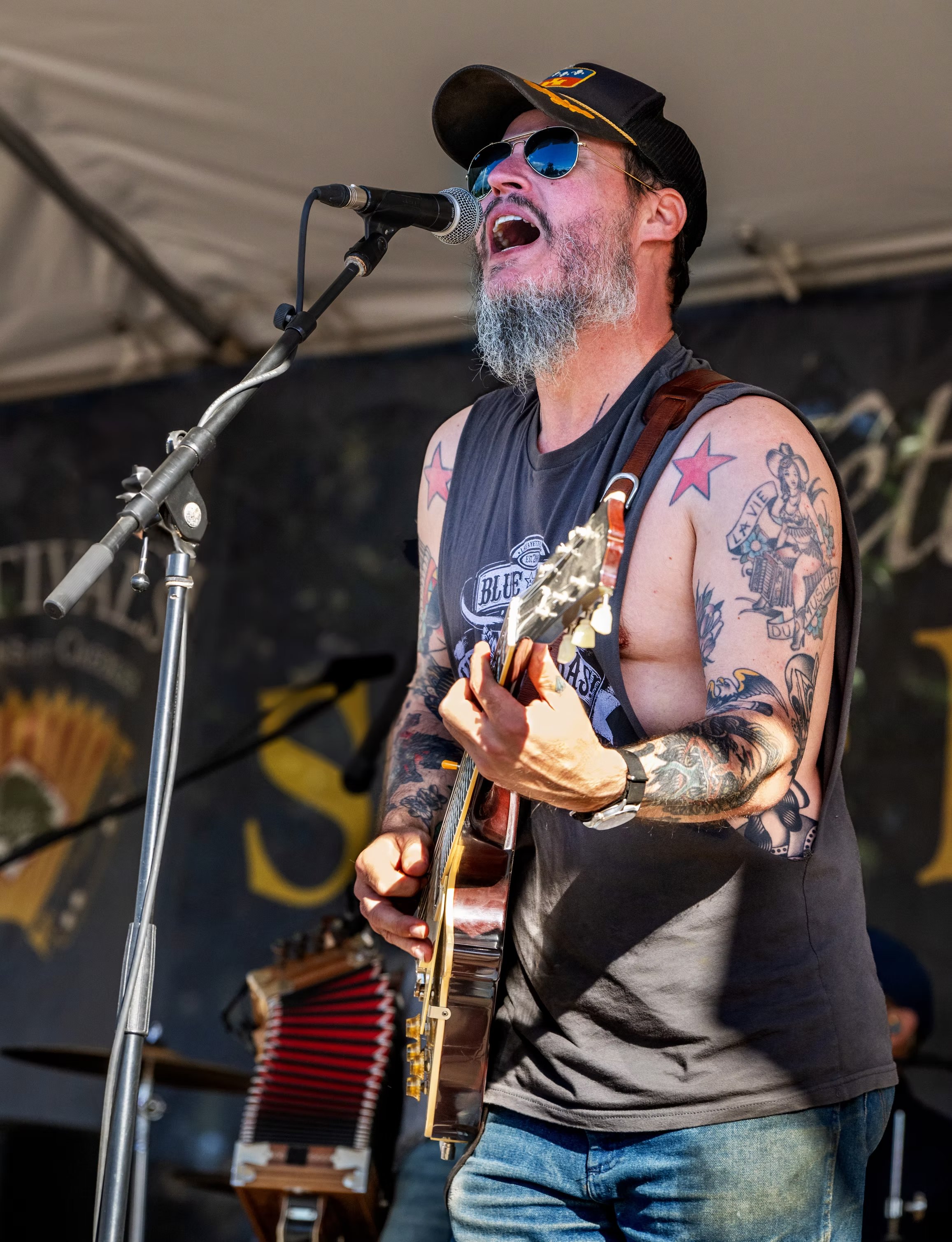 Singer on stage